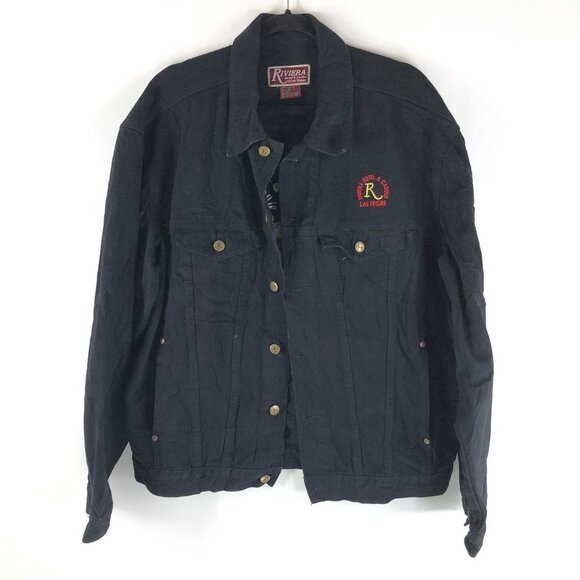 Riviera Other - Riviera Hotel & Casino Mens Denim Jacket Vintage Retro Trucker Cotton Black XL